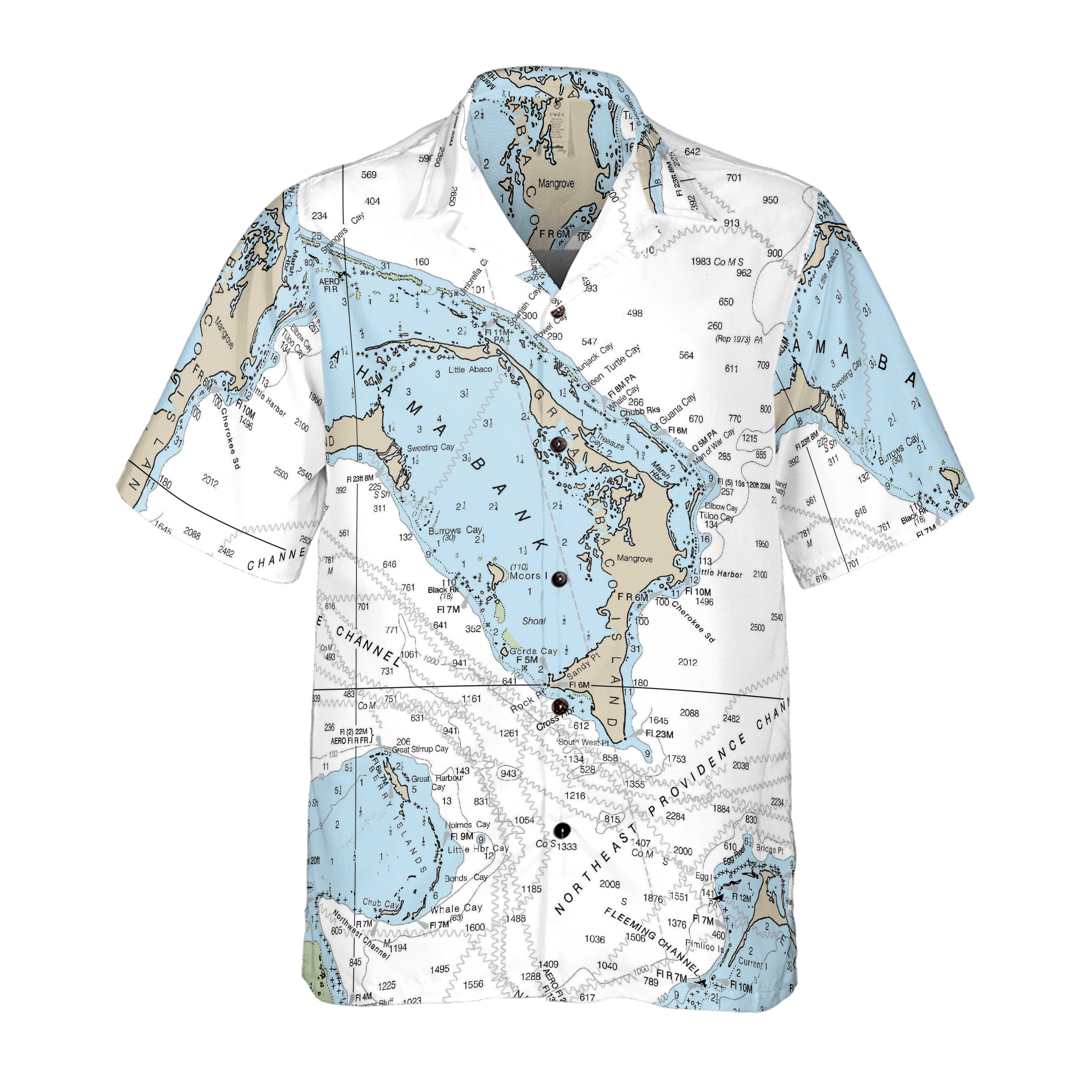The Abaco Islands Coconut Button Camp Shirt