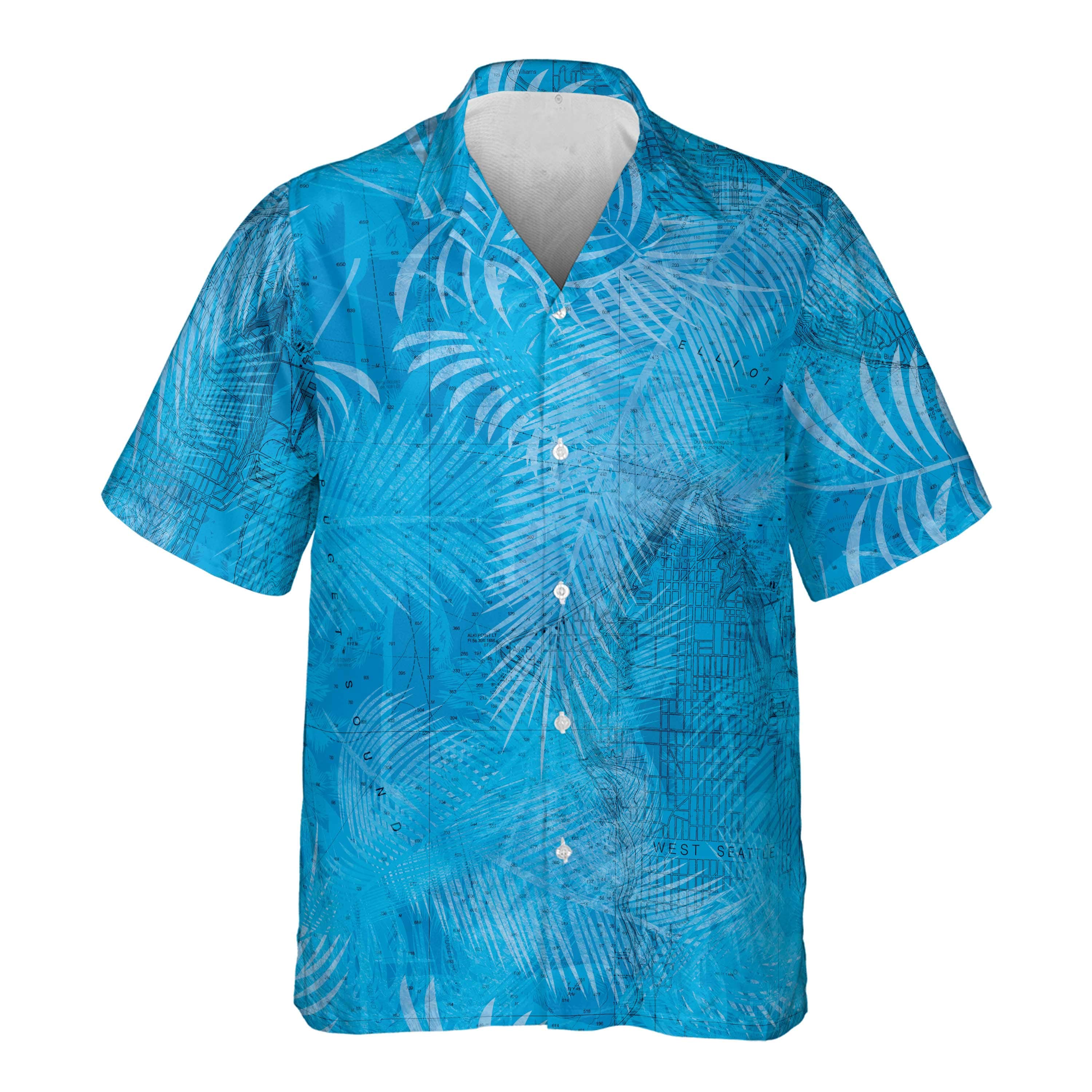 The Puget Sound and Seattle Blue Flowers Pocket Shirt – Top Deck Gear